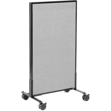 Interion By Global Industrial Interion Mobile Office Partition Panel, 24-1/4inW x 45inH, Gray 694952MGY